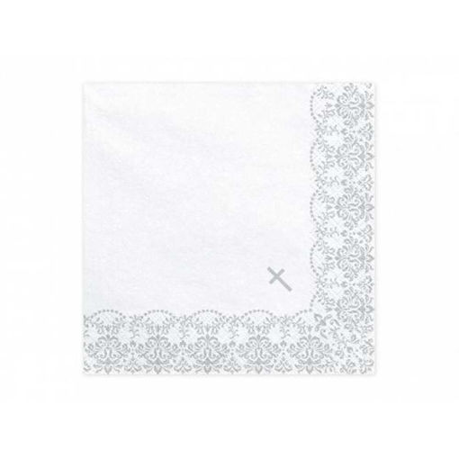 Picture of RELIGOUS NAPKINS SILVER 33X33CM - 20 PACK